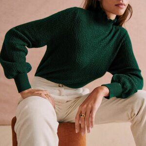 Needs Repairs! Sézane Rosalia Sweater Jumper in Green
